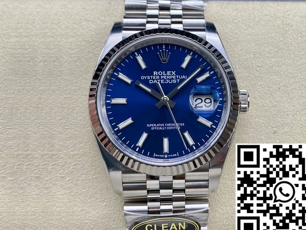 Datejust Clean Dial Blue M126234-0017 Rolex 36MM Factory 0405